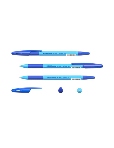 Химикалка ErichKrause R-301 Stick-Grip Neon, 0.7 mm