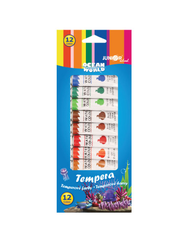 Темперни бои Junior Ocean World 12 цвята, 12 ml