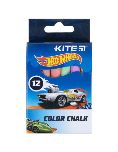 Тебешири Kite Hot Wheels, цветни 12 бр.