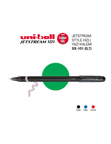 JETSTREAM UNI 101, 0.7 мм, с черно мастило, SX-101|07| Black