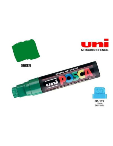 Перманентен маркер POSCA PC-17K Green, на водна основа, зелен, 15 мм