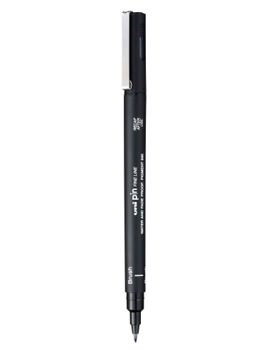 Тънкописец UNI PIN BRUSH тип четка, PINBR-200 Black