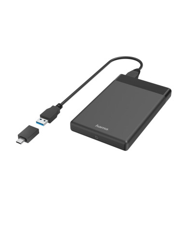 Чекмедже за твърд диск HAMA, 2.5", SSD, HDD, USB 3.2 Gen 1, SATA III, Черен