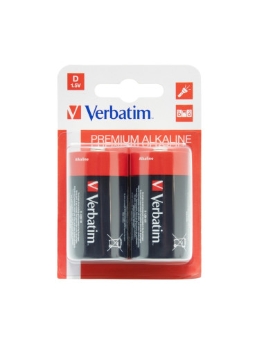 Verbatim ALKALINE BATTERY D 2 PACK (HANGCARD)