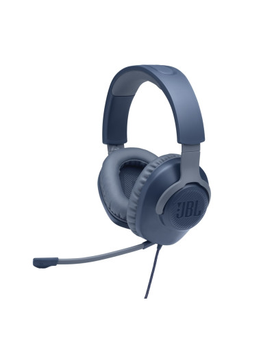 JBL QUANTUM 100 BLU Wired over-ear gaming headset with a detachable mic