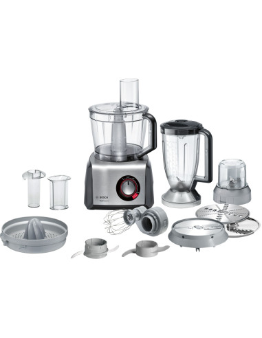 BOSCH MC812M844, Food processor, MultiTalent 8, 1250 W, add.Tritan blender, Citrus press, Dough Tool, Whisk, Black -Brushed s