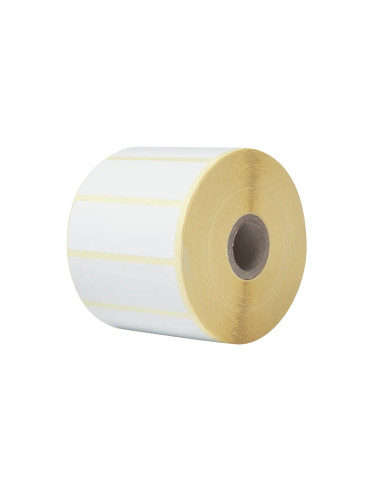 Brother BDE-1J026076-102 White Direct Thermal Die-Cut Label Roll, 76mm x 26mm (Order Multiples of 8)