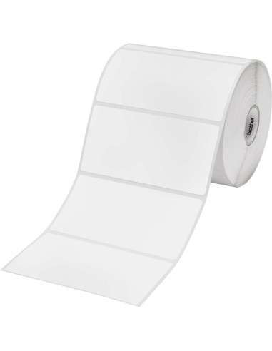 Brother BDE-1J050102-102 White Paper Label Roll, 1050 labels per roll, 102x50 mm (Order Multiples of 8)