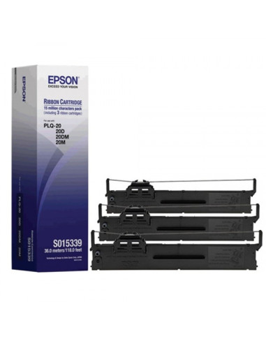 Epson Black Fabric Ribbon 3 Pack PLQ-20/20M