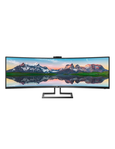 Philips 499P9H, 49" 32:9 Super Wide Curved 1800R VA LED, 5120x1440@60Hz, HDR 400, 5ms, 3000:1, 80M:1 DCR, 450 cd/m2, Web cam,