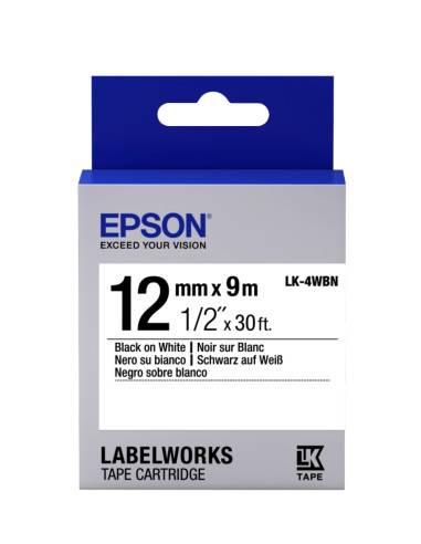 Epson Label Cartridge Standard LK-4WBN Black/White 12mm (9m)