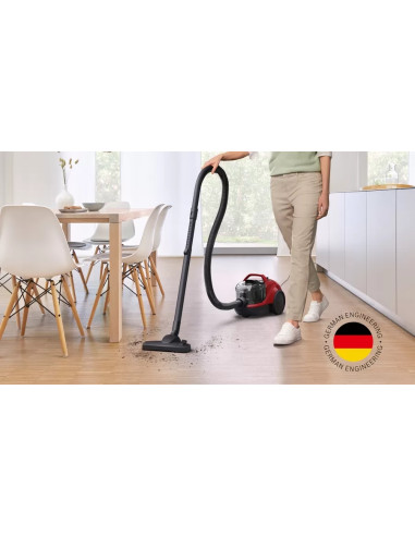 Bosch BGC21X350, SER4 Bagless vacuum cleaner, 750 W, 2.0 L, 78 dB(A), Red