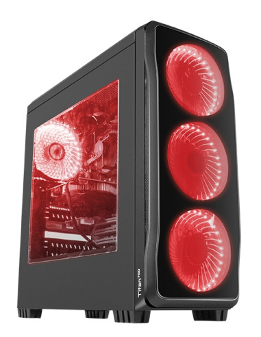 Genesis Case Titan 750 Red Midi Tower Usb 3.0