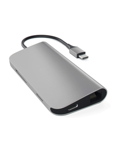 Satechi Aluminium Type-C Multi-Port Adapter (HDMI 4K,3x USB 3.0,MicroSD,Ethernet) - Space Grey