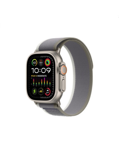 Apple Watch Ultra 2 GPS + Cellular, 49mm Titanium Case with Green/Grey Trail Loop - S/M