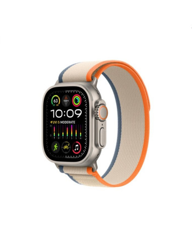 Apple Watch Ultra 2 GPS + Cellular, 49mm Titanium Case with Orange/Beige Trail Loop - S/M