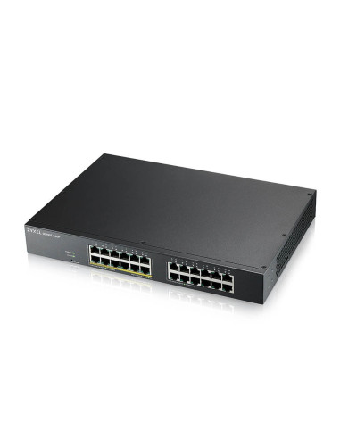 ZyXEL GS1915-24EP, 24-port GbE, 12 port PoE, 130 Watt 802.3at, rackmount, fanless, Smart hybrid mode Switch, standalone or Ne