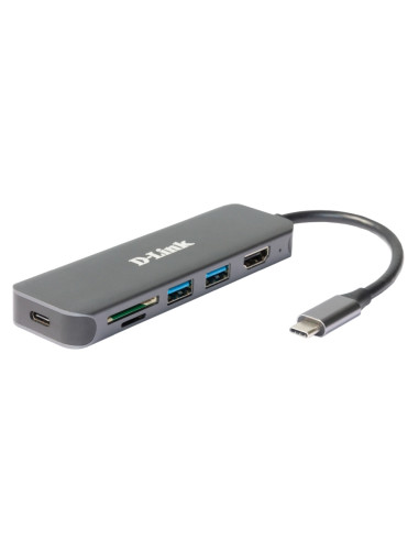 D-Link 6-in-1 USB-C Hub with HDMI/Card Reader/Power Delivery