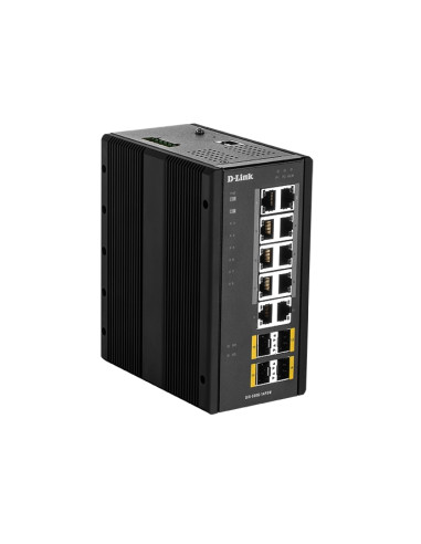 D-Link 14 Port L2 Managed Switch with 10 x 10/100/1000BaseT(X) ports (8 PoE) - 4 x 100/1000BaseSFP ports