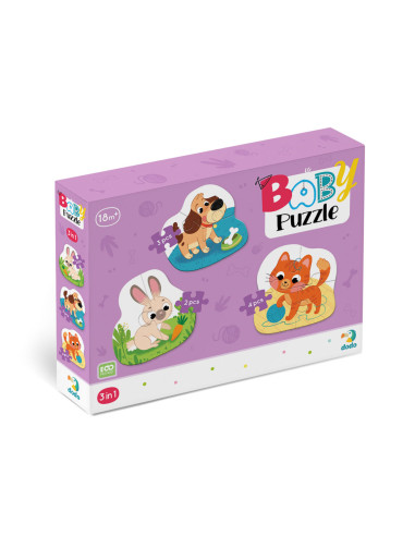 Пъзел 3 в 1 Baby Puzzle -Животни