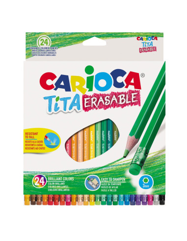 Цветни моливи с гума 24 цв. Tita Erasable