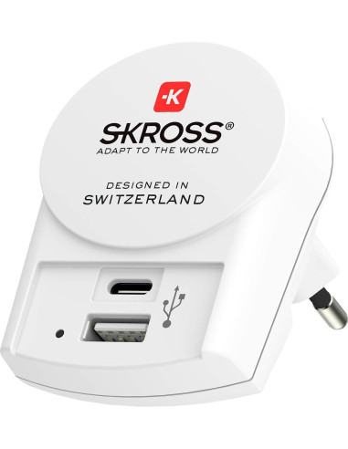 Адаптер-зарядно SKROSS Euro USB Charger 1.302423, USB-А, USB-C