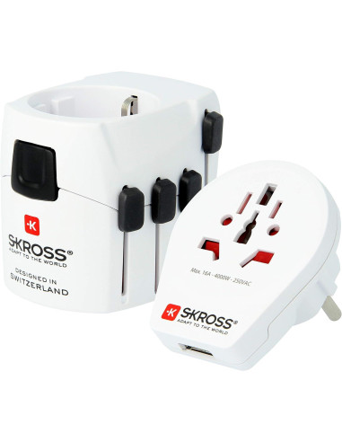 Адаптер SKROSS PRO USB, 1.302539, World, Бял