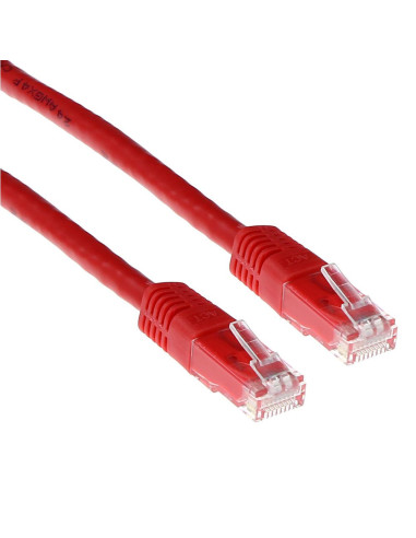 Мрежов пач кабел ACT U/UTP, CAT 6, RJ-45 - RJ-45, 0.5 m, Медни проводници, Червен, Булк опаковка