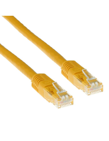 Мрежов пач кабел ACT U/UTP, CAT 6, RJ-45 - RJ-45, 0.5 m, Медни проводници, Жълт, Булк опаковка