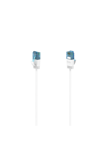 Мрежов кабел HAMA Flexi-Slim, U/UTP CAT 6a, 10 Gbit/s, RJ-45 - RJ45, 0.75 m, Бял