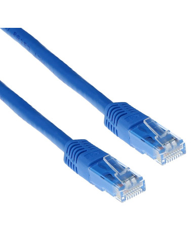 Мрежов пач кабел ACT U/UTP, CAT 6, RJ-45 - RJ-45, 10.0 m, Медни проводници, Син, Булк опаковка