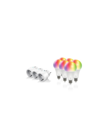 Смарт комплект DELTACO SH-KIT03, 3 x мини контакти, 6 x LED крушки