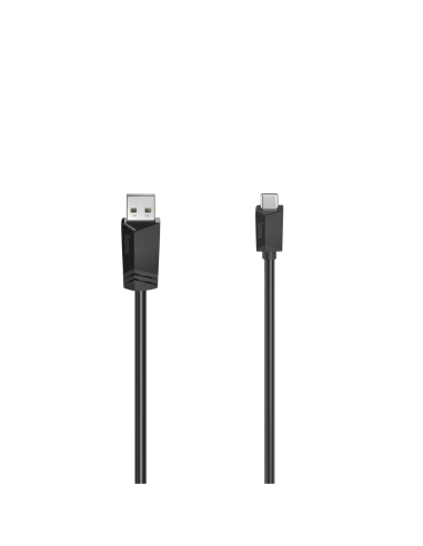 Кабел HAMA USB-C мъжко - USB 2.0 A мъжко, 480Mbit/s,0.75 м, Черен