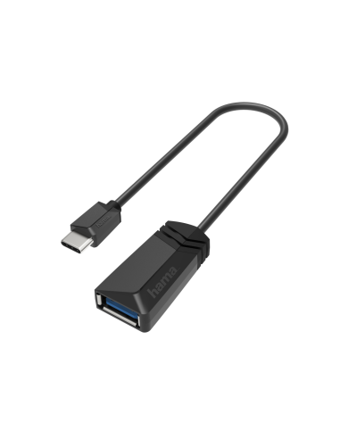 Адаптер HAMA USB-C мъжко - USB 3.2 Gen 1 A женско, 5Gbit/s, 0.15 м., Черен