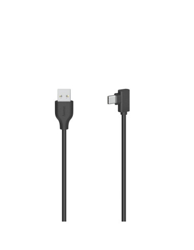 Кабел HAMA USB-C мъжко- USB A, 90, 0.75 м, USB 2.0, 480Mbit/s, Черен