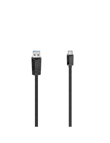 Кабел HAMA USB-C мъжко-USB-A мъжко, USB 3.2 Gen 1, 5Gbit/s, 0.75 м., Черен