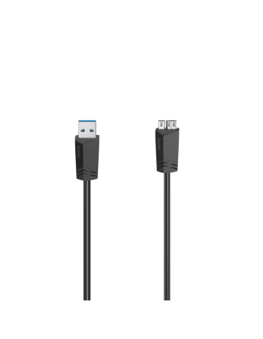 Кабел HAMA, USB 3.0 A мъжко - USB 3.0 Micro-B мъжко, 1.5 м, 5Gbit/s, Черен