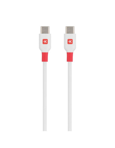 Кабел Skross, USB-C - USB-C 2.0 мъжко, 2.0 м, Бял