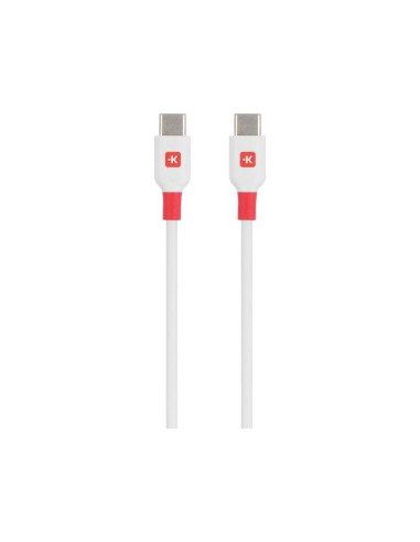 Кабел Skross, USB-C - USB-C мъжко, USB 2.0, 2.0 м, Бял