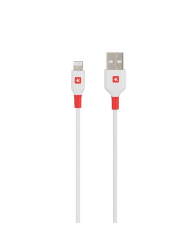 Кабел Skross, Lightning - USB-A 2.0 мъжко, 1.2 м, Бял