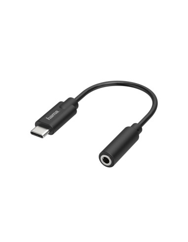 Аудио адаптер HAMA, USB-C мъжко - 3.5 mm аудио жак женско, Стерео, Черен