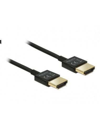 Кабел Delock HDMI-A мъжко - HDMI-A мъжко, Ethernet, 4K, 0.5 м, Черен