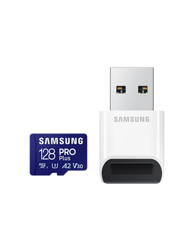 Карта памет Samsung PRO Plus, microSDXC, UHS-I, 128GB, Адаптер, USB четец