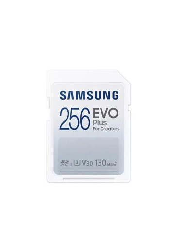 Карта памет Samsung EVO Plus, SD Card, 256GB, Бяла