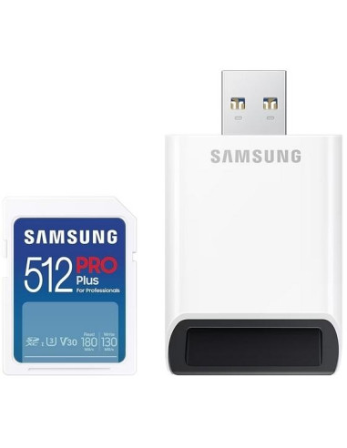 Карта памет Samsung PRO Plus, SD Card, 512GB, USB Четец, Бяла