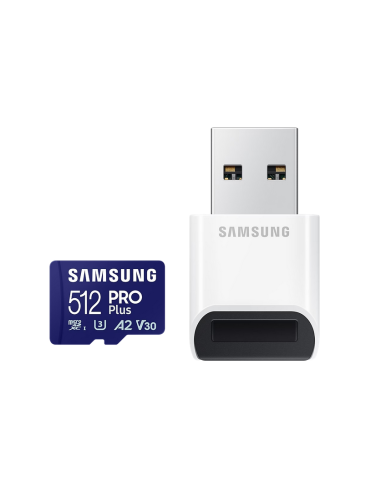 Карта памет Samsung PRO Plus, microSDXC, UHS-I, 512GB, Адаптер, USB четец