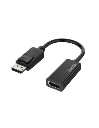 Адаптер HAMA, DisplayPort мъжко - HDMI женско, Ultra HD, 4K, Черен