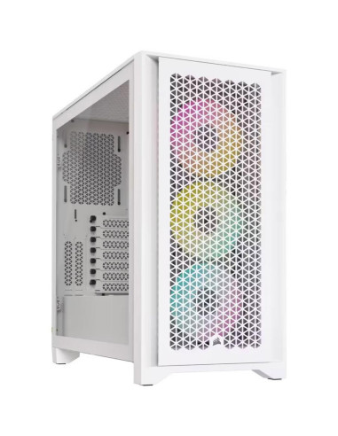 Кутия Corsair iCUE 4000D RGB Airflow Mid Tower, Tempered Glass, Бяла