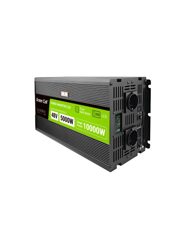 Инвертор GREEN CELL, 48/220V, DC/AC, 5000W/10000W,INVGCP5000LCD LCD чиста синусоида