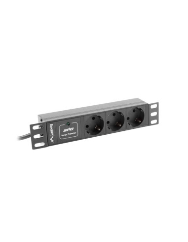 Lanberg power distribution unit (PDU) 10"1U 10A 3X SCHUKO 2M, black C14